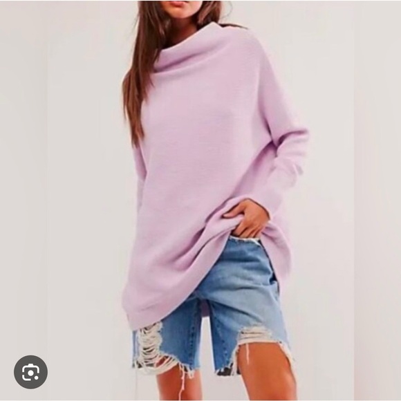 Free people ottoman frost lavender purple tunic sweater nwot Xs - Picture 1 of 2